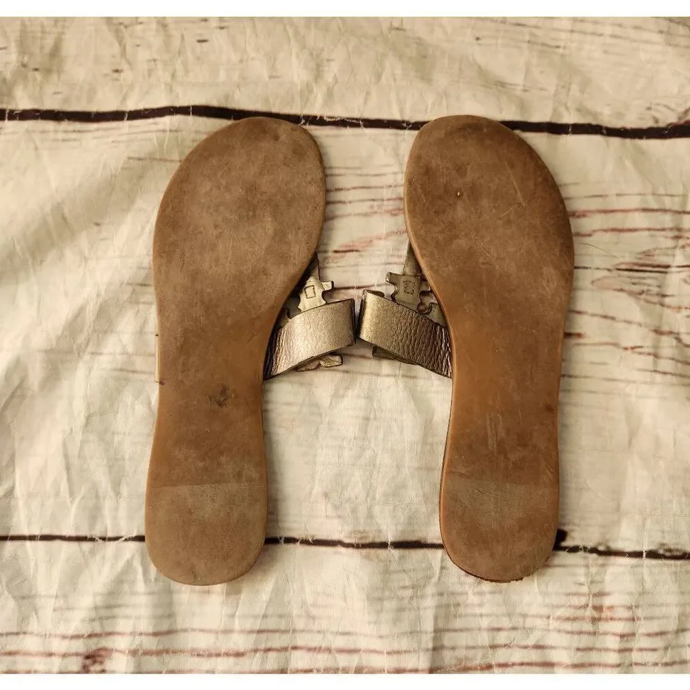 Tory‎ Burch Moore Leather Thong Sandals Size 10